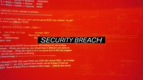 Security Breach Glitch Text Warning Animation