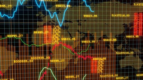 Stock market animated graphic. Stock price chart.