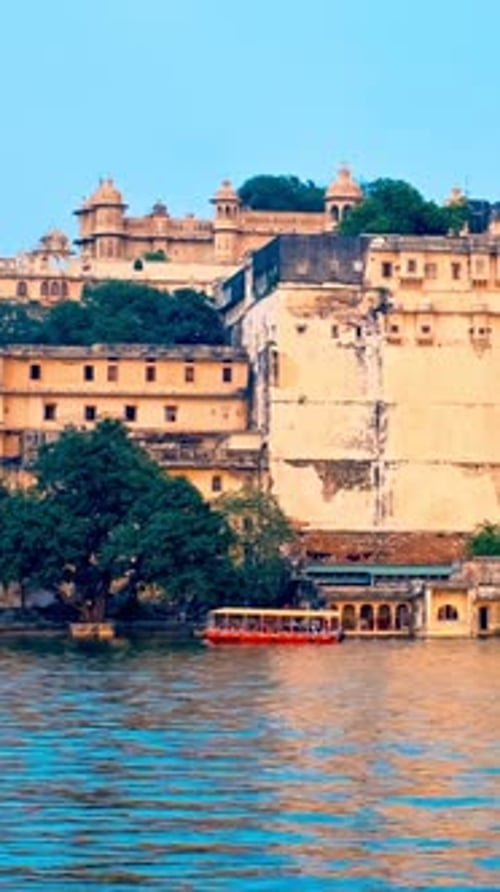 Udaipur City Palace View From Lake Pichola Jag Niwas Architecture of Rajasthan Udaipur India