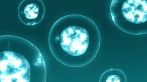 Animated Abstract Glowing Cells Microscopic Biology Background