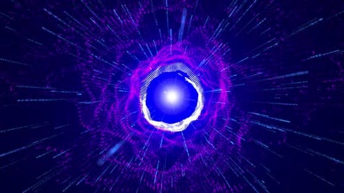 Animation mit fantastischen Linien und Partikeln im Hintergrund