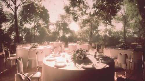 Outdoor Restaurant Table and Chairs with Peaceful Atmosphere