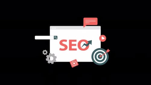 Animated Flat Design SEO Digital Marketing Concept
