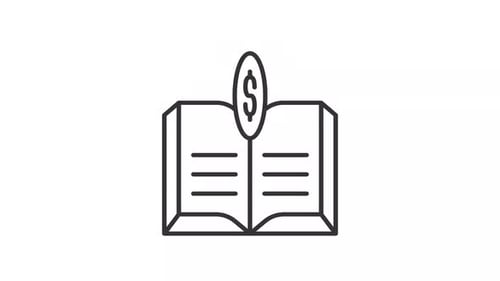Minimalist Animated Book and Dollar Sign Icon