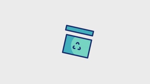Modern Animated Recycle Bin Icon for Waste Disposal and Environmental Themes