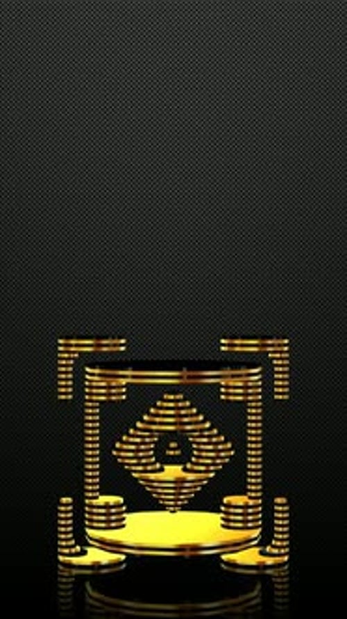 Vertical Background, Black and Gold Figure, Shape, Exclusive, Mirror, 3D Render, Unique Design