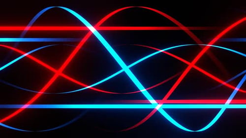 Fondo de líneas de neón en movimiento rojo y azul Vj Loop en HD