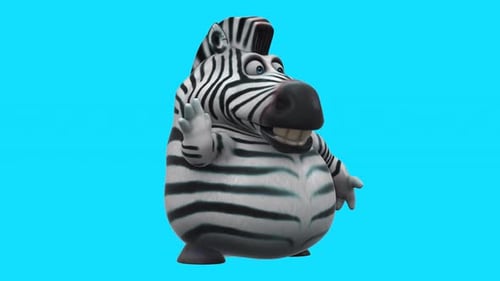 Lustiges 3D-Cartoon-Zebra (mit Alphakanal im Lieferumfang enthalten)