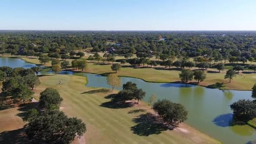 Drone Flight Over The Cinco Ranch Golf Course.
