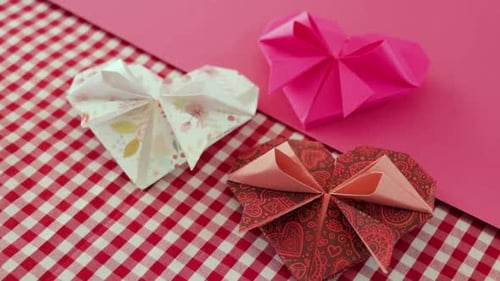 Beautiful Paper Origami Hearts for Wedding or Birthday