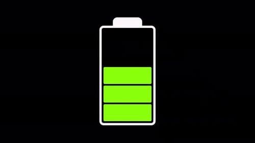 Battery Charging Animation Icon in Flat Design Style