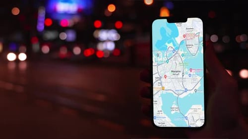 Carte de Manama, Bahreïn sur l'écran du téléphone