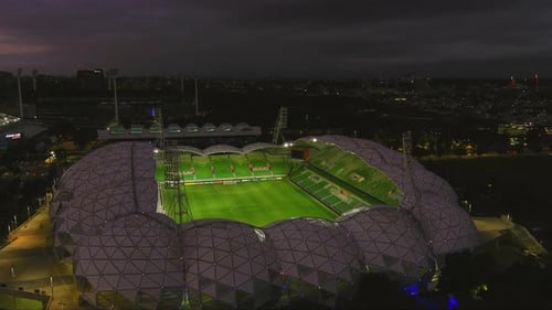Aami Park aerial approach cinematic