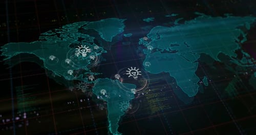 Idea bulb light creativity symbol on world map