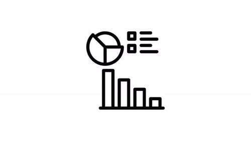 Animated Line Icons Reveal Data Charts and Lists