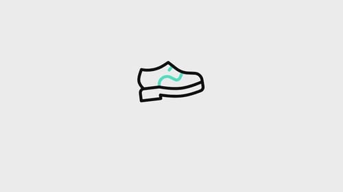 Animated Shoe Icon Reveal in Flat Design Style