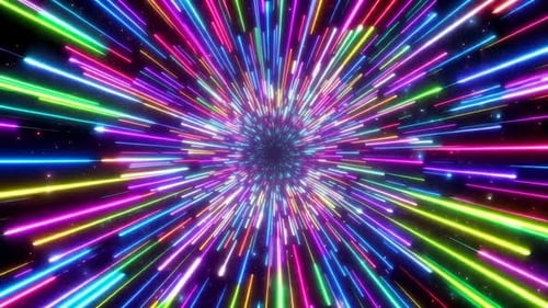 Abstrakte futuristische mehrfarbige Lichtgeschwindigkeitstunnelschleife