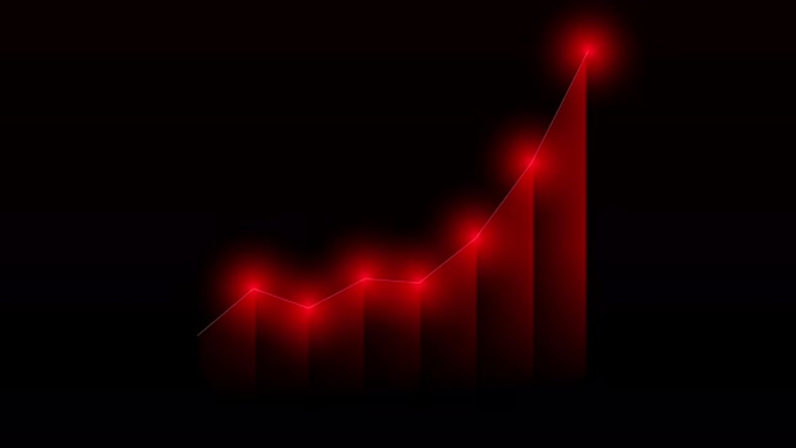 red arrow increasing, red graph increasing, economic crisis animation ...
