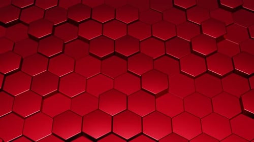 Dynamic Red Hexagonal Grid Background Motion
