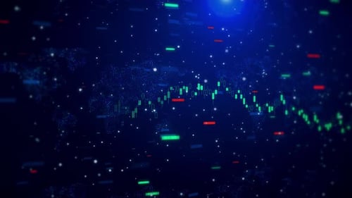 Animação: Indicadores do mercado de ações com gráficos e tabelas Os preços digitais estão mudando as finanças