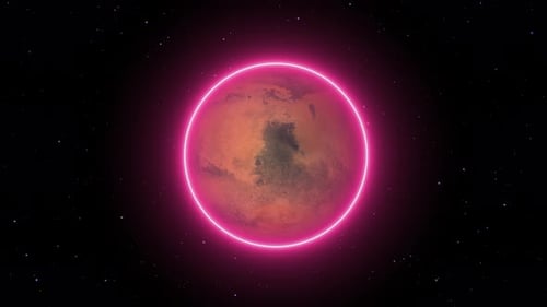 Bright mars planet animated .Beautiful 3d mars planet animation Vd974