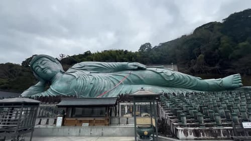 Giant Reclining Buddha Statue in Nanzoin Temple Japan