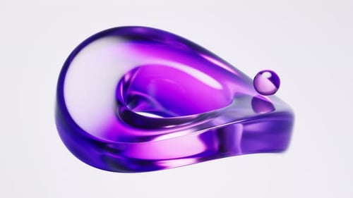 Abstract Fluid Purple Shape Morphing with Rolling Sphere Animation