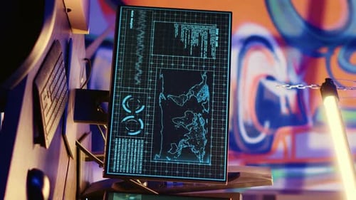 Système informatique Vidéo vertical dans une cachette souterraine