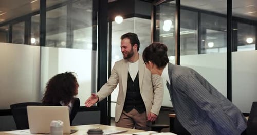 Business Meeting with People at Conference Table