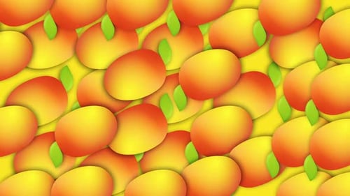 Animated Mango Fruit Pattern Seamless Loop Background
