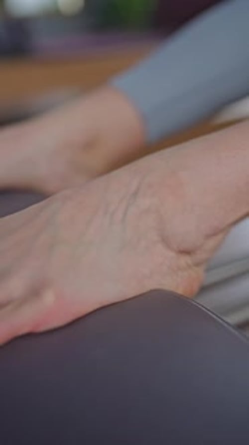 Woman Training Pilates on the Reformer Bed Reformer Pilates Studio Machine for Fitness Workouts in