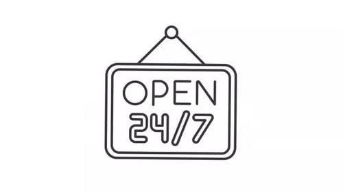 Open 24 by 7 line animation