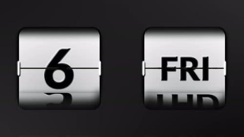 Mechanical Flip Calendar Panel Switching Smooth Motion Showing Date Transition Concept Deadline