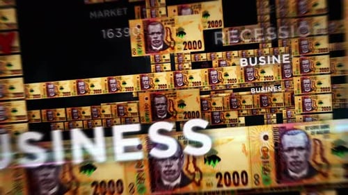 Malawi Kwacha money banknotes seamless loop flight