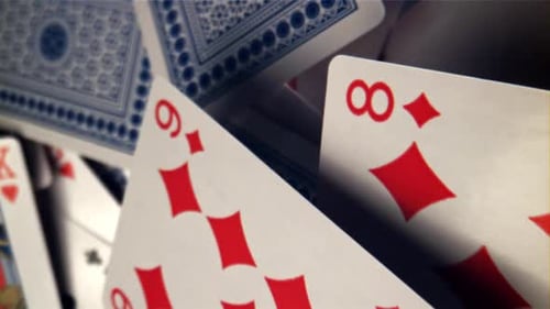 Close Up Footage of Playing Cards Spread Out