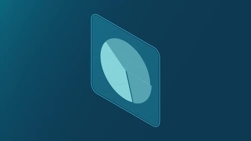 Animación de diagrama de ciclo isométrico para Infografía. Gráfico circular 3D. Icono de gráfico circular. Vídeo animado en 4K