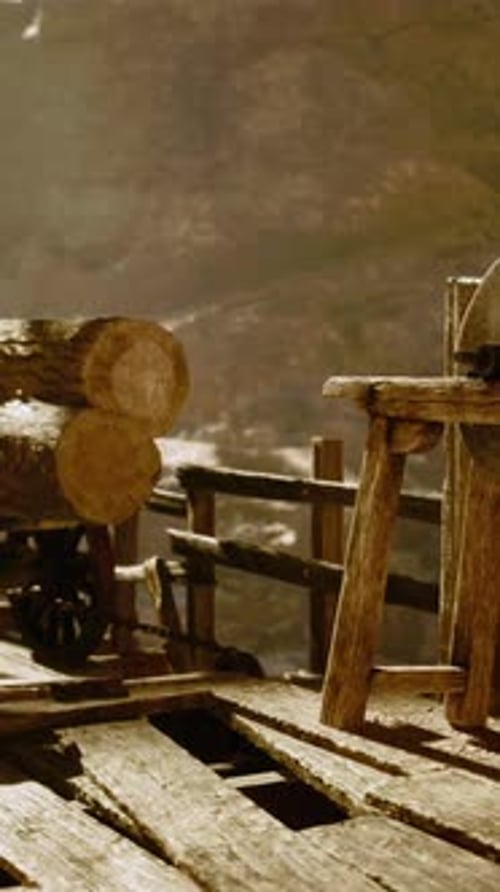 Medieval Port with Lifting Cargo