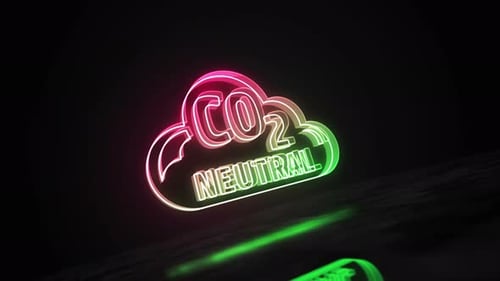 Digitales Konzept mit CO2-neutraler Nullemissionssymbolschleife