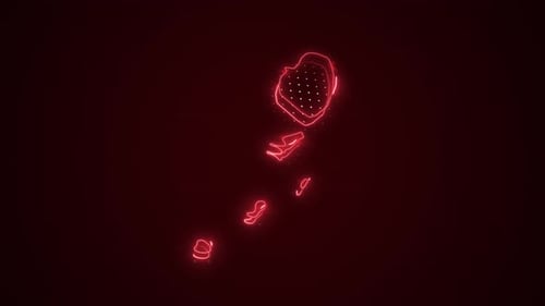 Glowing Neon Island Map Outline Reveal