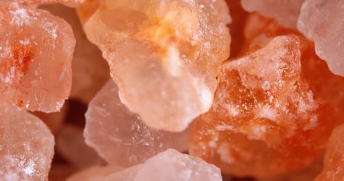 Himalayan pink salt Super Macro Close Up. Due mainly to marketing costs, pink Himalayan salt is up