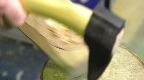 Hand Carving Wood with Chisel and Hammer