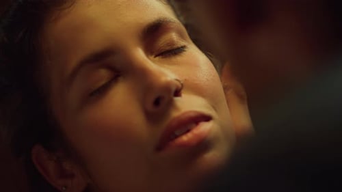 Woman Resting and Having Her Face Caressed