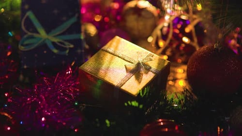 Christmas Gifts and Decorations Under the Tree