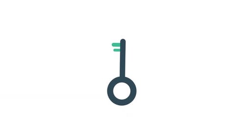 Flat Design Rotating Key Icon Animation