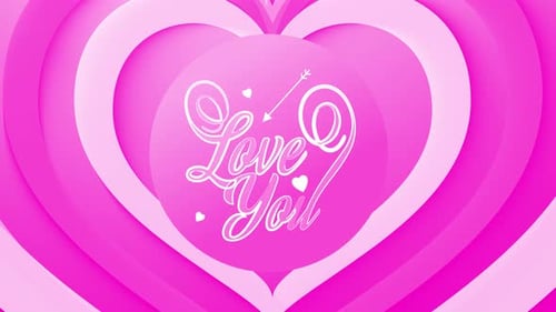 Valentines Day Heart Romantic Love You Loop Background Pink