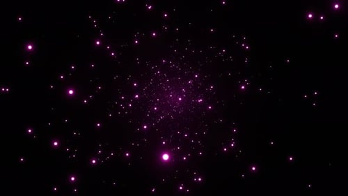 Pink Glowing Fireflies Particles In Space Background Vj Loop In 4K