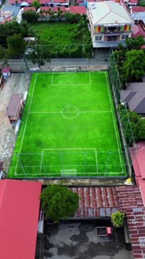 Aerial view of Mini Football field, soccer