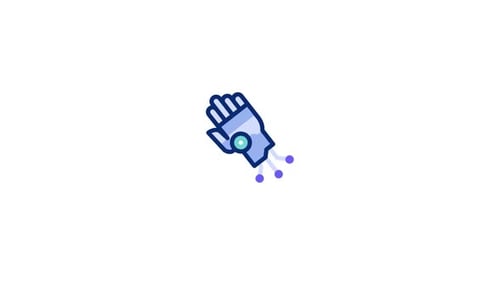 Animated Robotic Hand Technology Icon