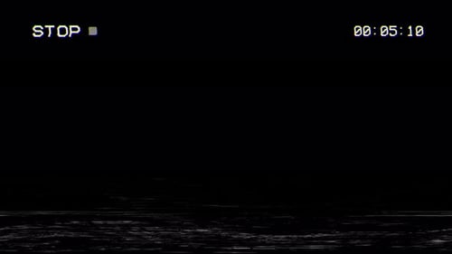 animated Stop VHS video tape screen on black background