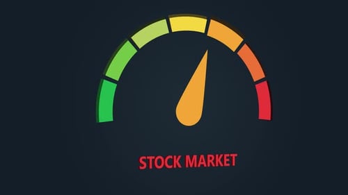 Stock Market Gauge Meter Going Down Animation
